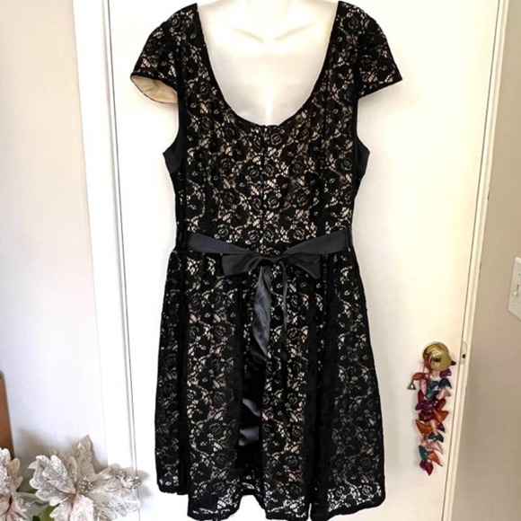 POMPOUS GIRLY PLUS SIZE 22W LBD BLACK LACE ABIGAIL DRESS FULLY LINED - Picture 10 of 12